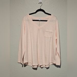 Splendid Blush V-Neck Long Sleeve Top Size 1X